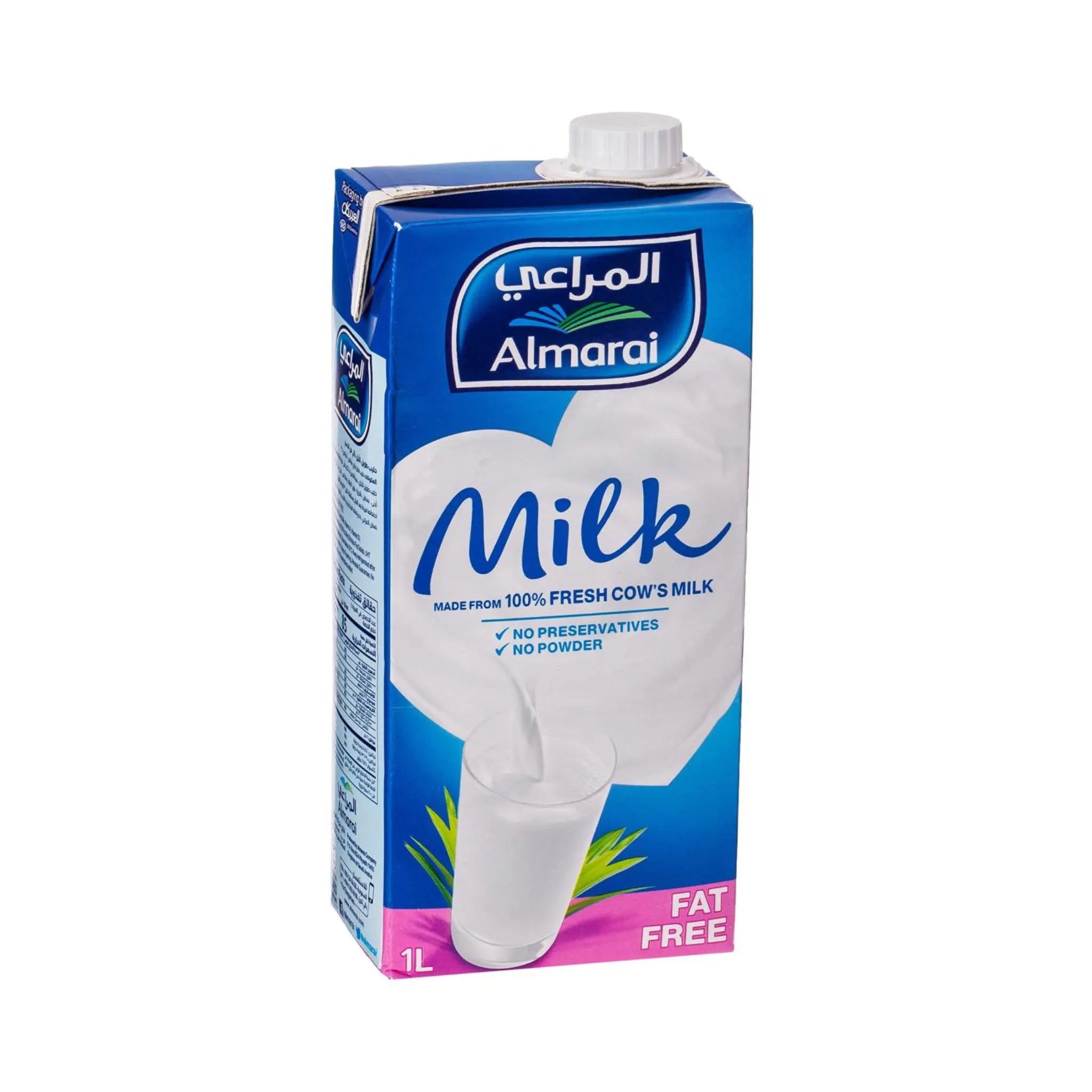 Almarai UHT Long Life Fat Free Milk - 1Lx12 (1 carton) Marino.AE