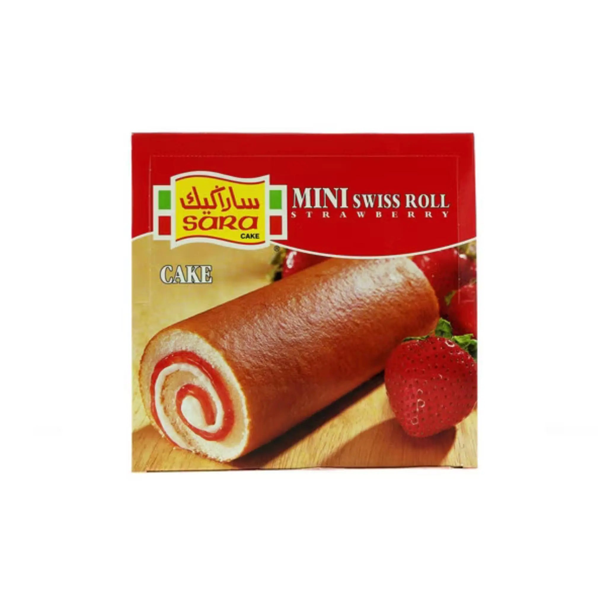 SARA CAKES 1 MINI ROLL STRAWBERRY - 4x20x20GM Marino.AE